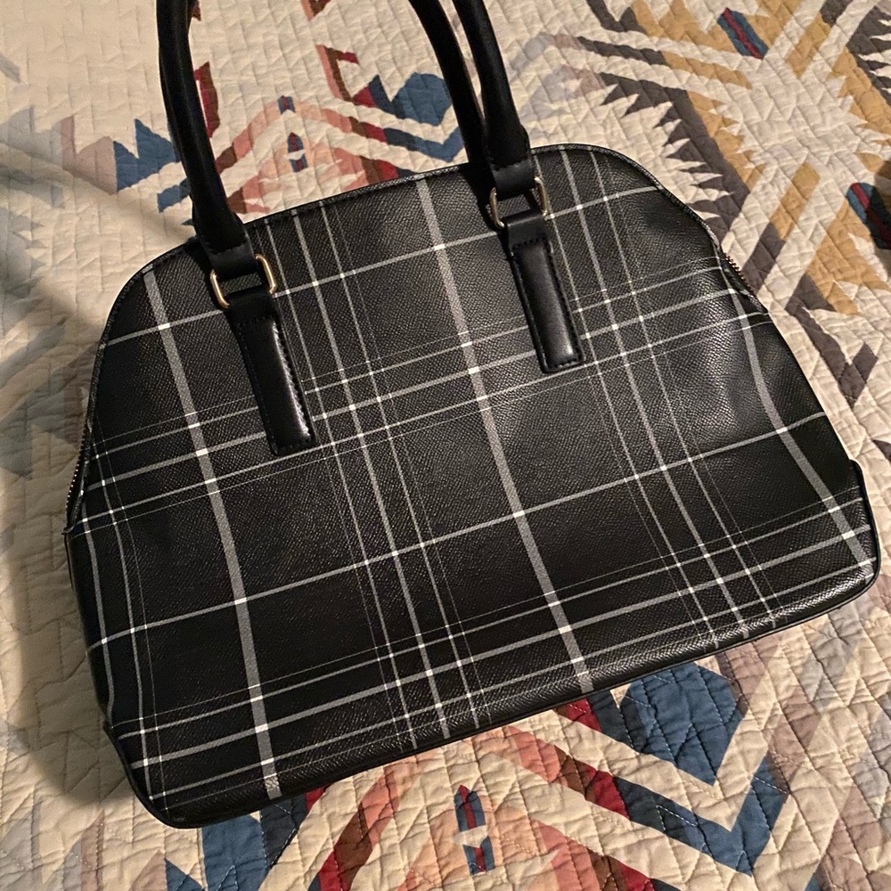 A new day black plaid shoulder purse